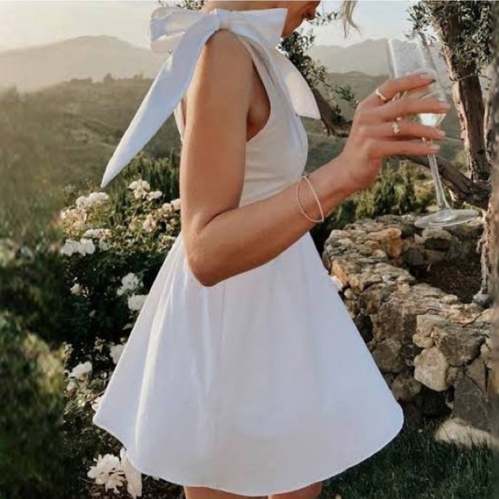 Aritzia Sunday Best White Linen Tie Strap Dress